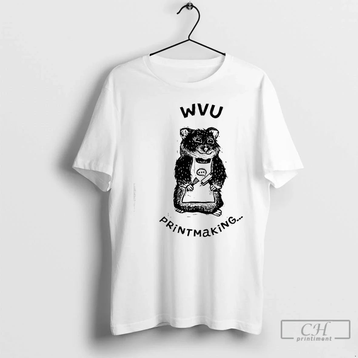 Classic West Virginia University Wvu Engraved Hamster Chef Printmaking - T-Shirt, Sweatshirt, Hoodie