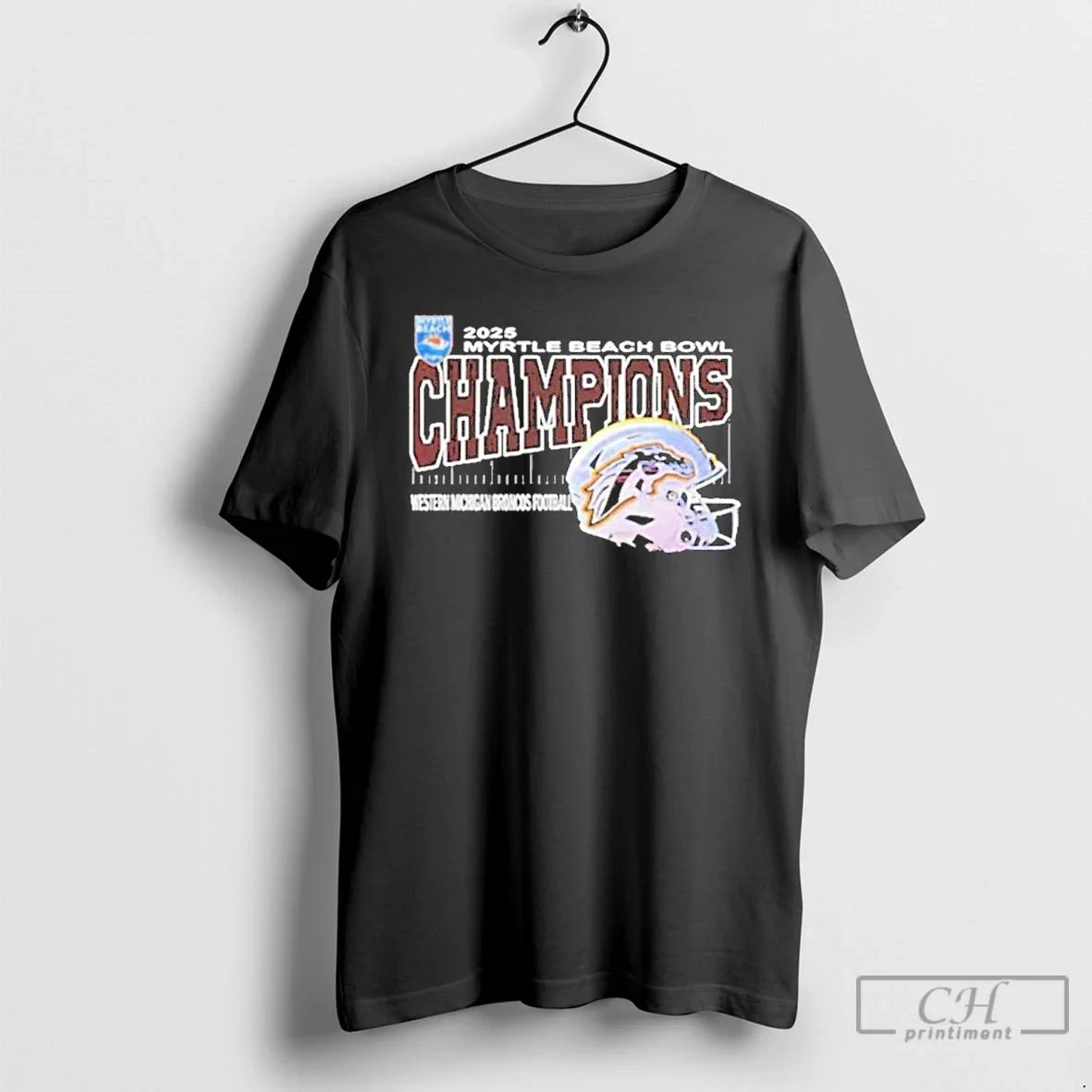 Classic Western Michigan Broncos 2025 Myrtle Beach Bowl Champions Helmet - T-Shirt, Sweatshirt, Hoodie