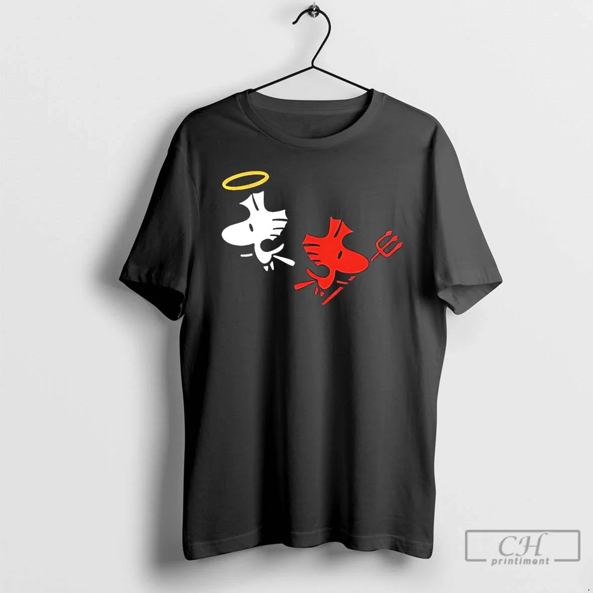 Classic Woodstock Angel And Devils Cartoon - T-Shirt, Sweatshirt, Hoodie