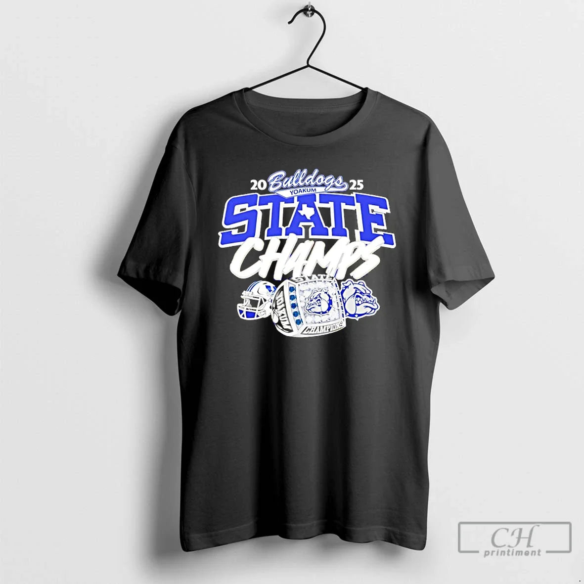 Classic Yoakum State Bulldogs 2025 State Champions Ring - T-Shirt, Sweatshirt, Hoodie