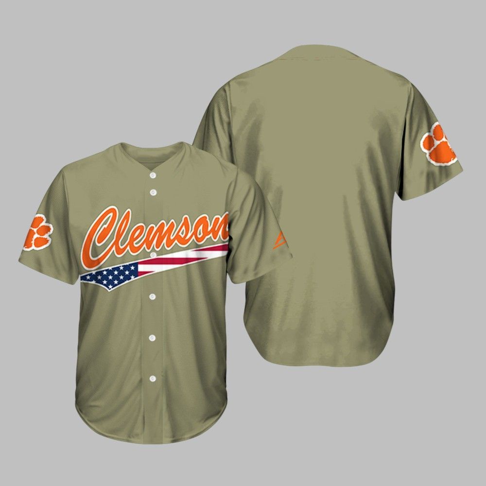 2025 Clemson Baseball Military Jersey - Grishko.com baseball jersey product view 1