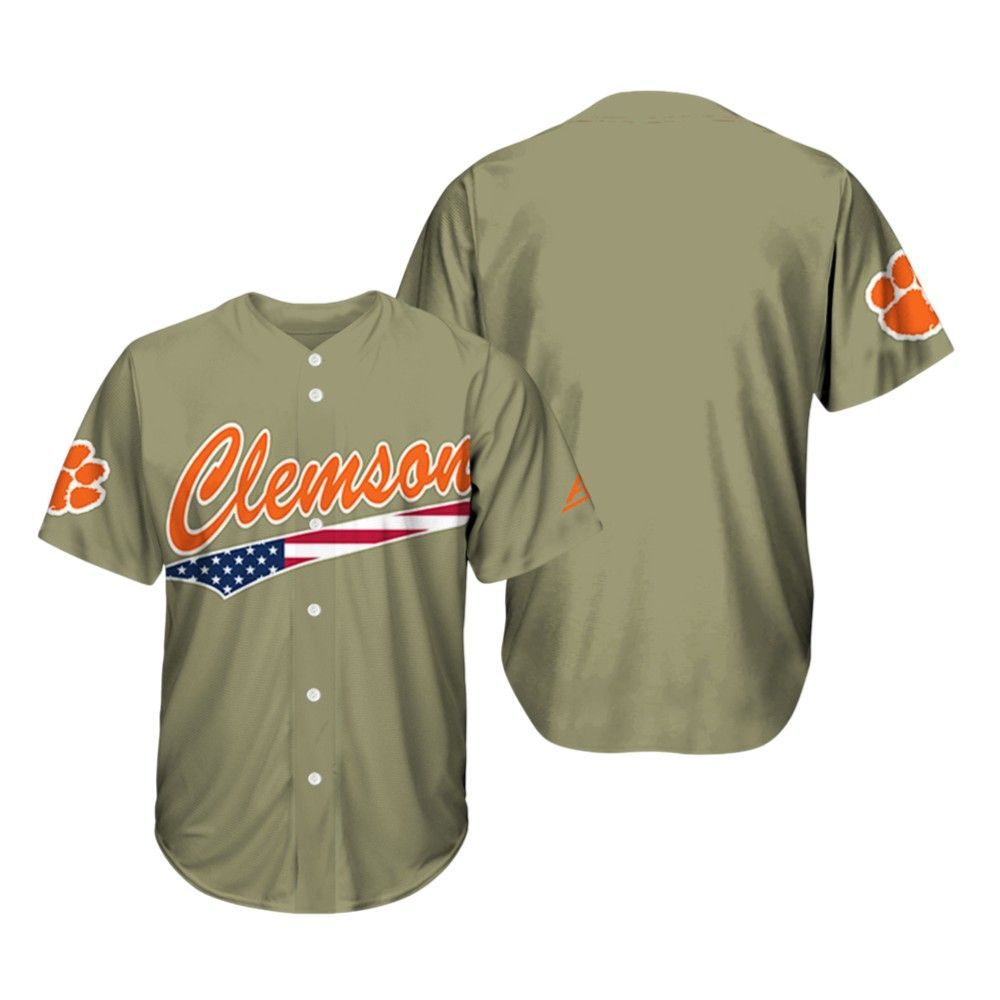 2025 Clemson Baseball Military Jersey - Grishko.com baseball jersey product view 2