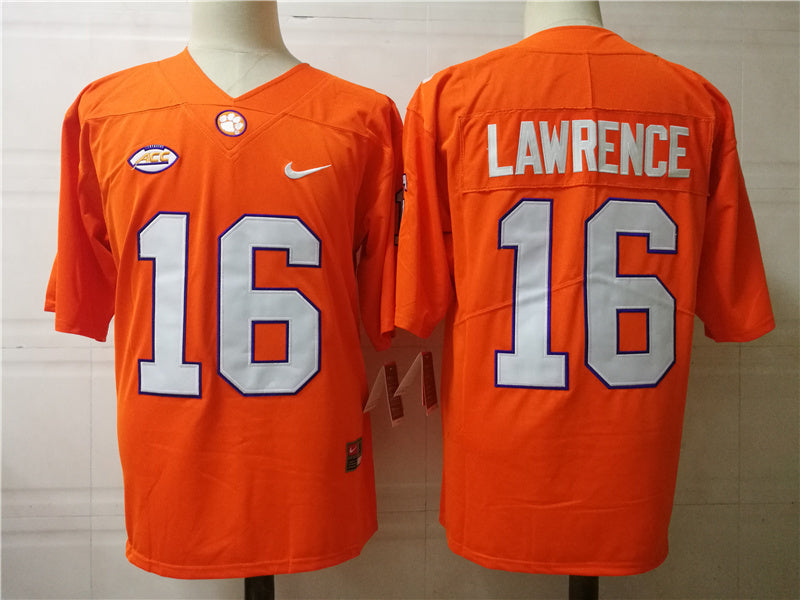 Clemson Tigers #16 Trevor Lawrence Tigers Style 1 College Football Jersey football jersey product view 1
