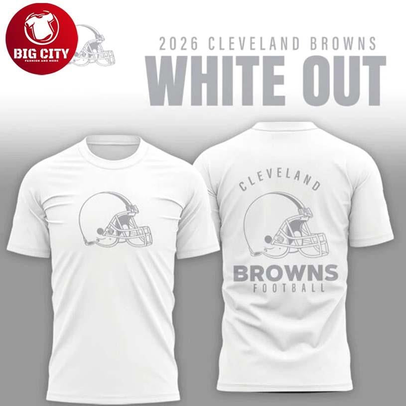 Cleveland Browns 2026 White Out Special Two Sided Shirt Unisex T-shirt, Sweatshirt, Hoodie, Long Sleeve Tee - T-Shirt, Sweatshirt, Hoodie