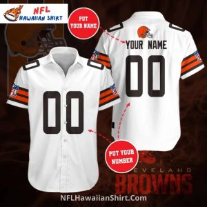 Cleveland Browns Aloha Shirt - Customizable White Jersey Design football jersey product view 1
