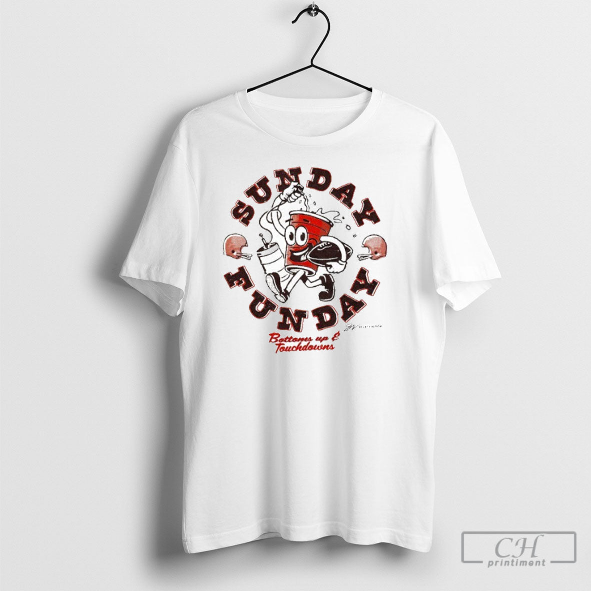 Cleveland Browns Bottoms Up Sunday Funday T T Shirt Unisex T-shirt, Sweatshirt, Hoodie, Long Sleeve Tee - T-Shirt, Sweatshirt, Hoodie