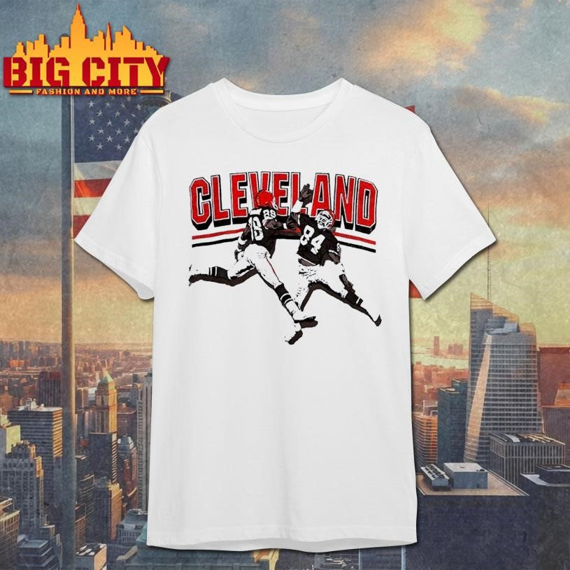 Cleveland Browns Football Webster Slaughter and Reggie Langhorne High Five Shirt Unisex T-shirt, Sweatshirt, Hoodie, Long Sleeve Tee - T-Shirt, Sweatshirt, Hoodie