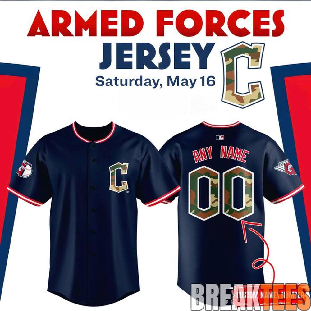 Cleveland Guardians Armed Forces 2026 Custom Jersey baseball jersey product view 1
