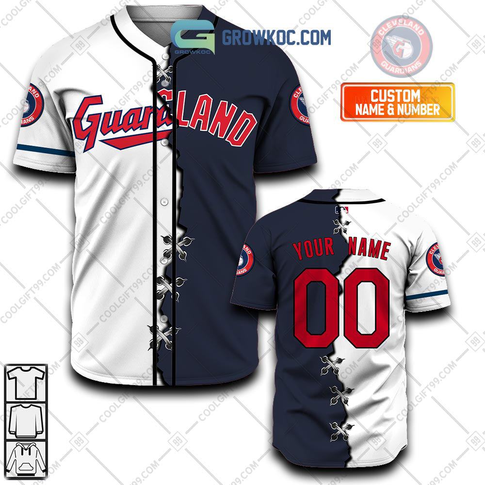 Cleveland Guardians MLB Personalized Mix Baseball Jersey baseball jersey product view 1