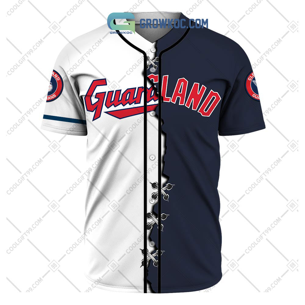 Cleveland Guardians MLB Personalized Mix Baseball Jersey baseball jersey product view 2