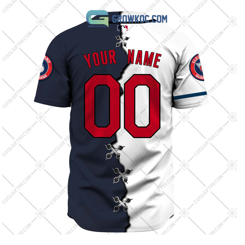 Cleveland Guardians MLB Personalized Mix Baseball Jersey baseball jersey product view 3
