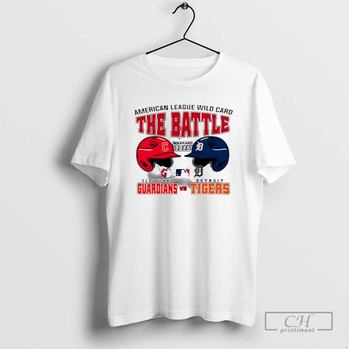 Cleveland Guardians Vs Detroit Tigers 2025 Mlb Wild Card The Battle T Shirts Unisex T-shirt, Sweatshirt, Hoodie, Long Sleeve Tee - T-Shirt, Sweatshirt, Hoodie