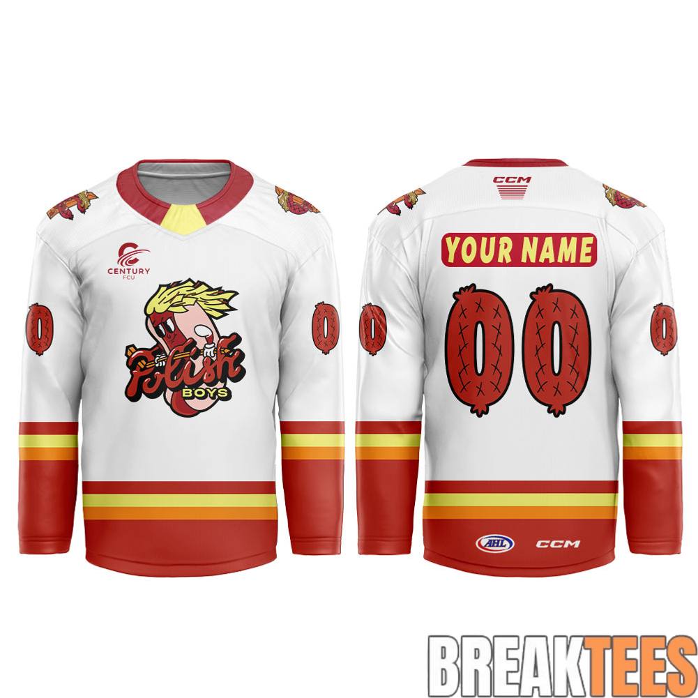 Cleveland Monsters Polish Boys Night Custom Hockey Jersey hockey jersey product view 2