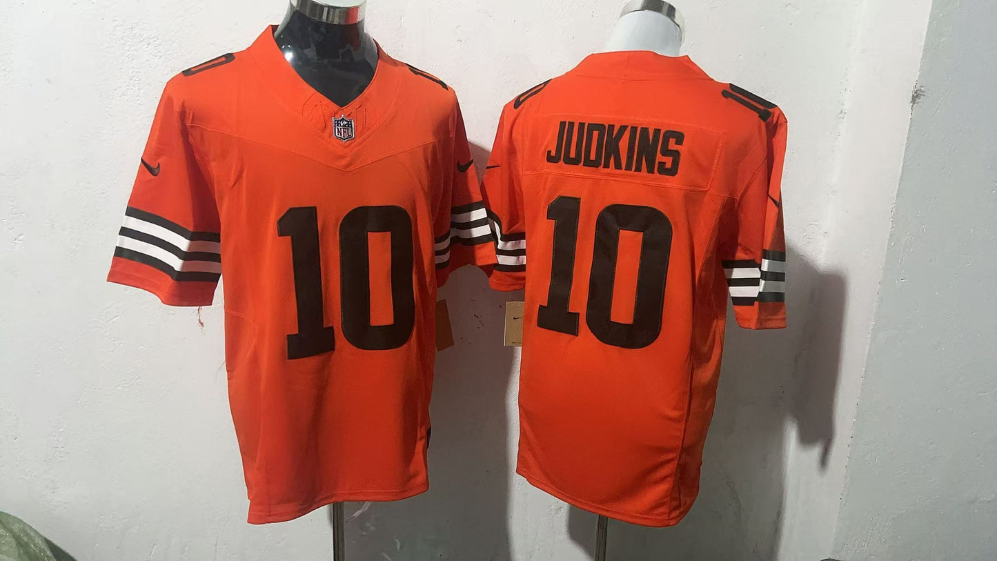 Cleveland Browns #10 Quinshon Judkins Style 3 Football Jersey football jersey product view 1
