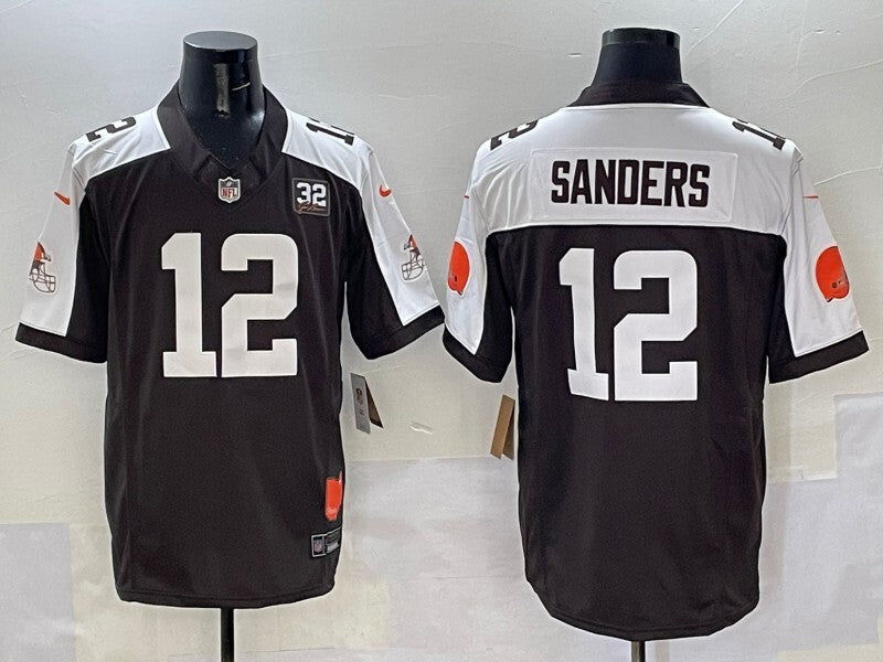 Cleveland Browns #12 Shedeur Sanders Retro V3 Style 3 Football Jersey football jersey product view 1