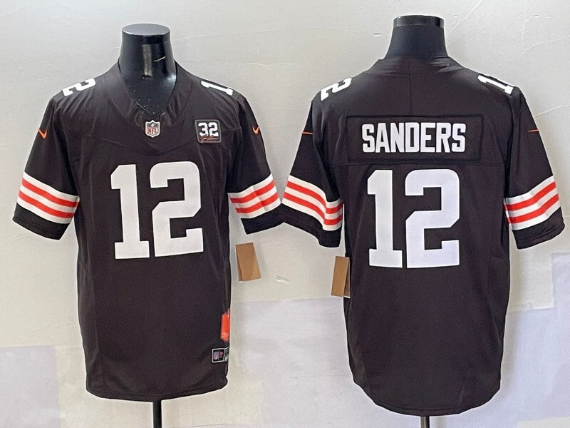 Cleveland Browns #12 Shedeur Sanders Retro V3 Style 5 Football Jersey football jersey product view 1