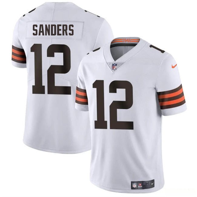 Cleveland Browns #12 Shedeur Sanders White 2025 Draft Vapor Untouchable Limited Football Jersey football jersey product view 1