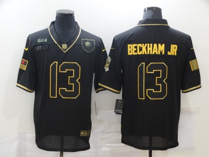 Cleveland Browns #13 Odell Beckham Jr 20 Salute Retro Gold 834 Style 1 Football Jersey football jersey product view 1