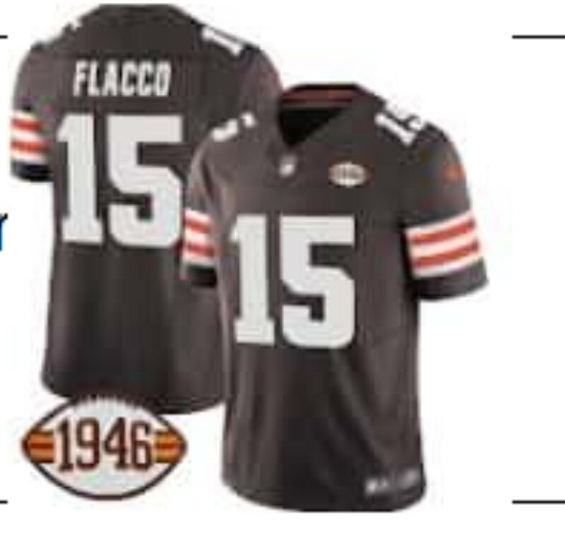 Cleveland Browns #15 Joe Flacco Adult Style 2 Football Jersey football jersey product view 1