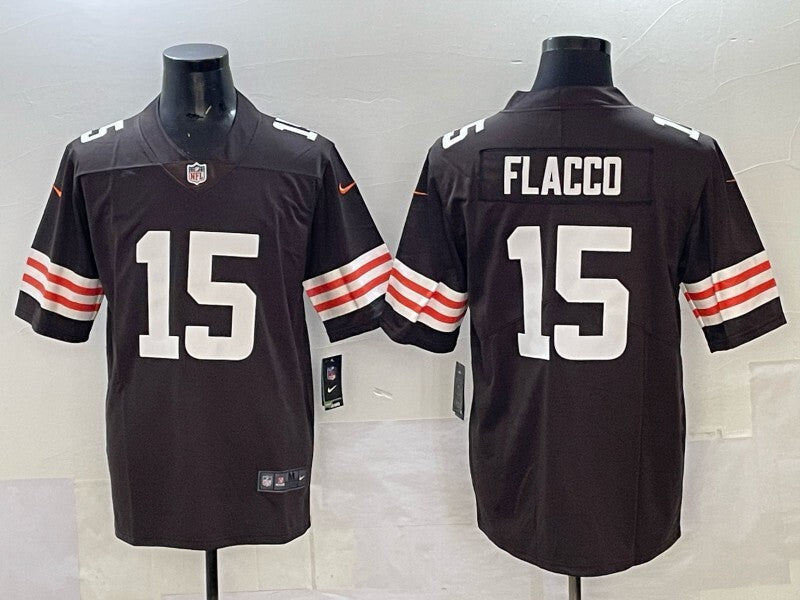 Cleveland Browns #15 Joe Flacco Retro Adult Style 2 Football Jersey football jersey product view 1