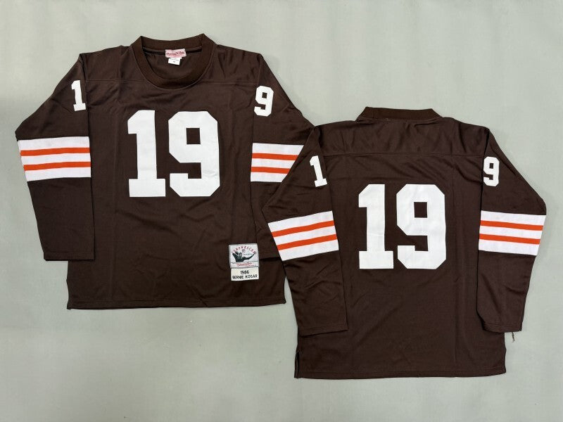 Cleveland Browns #19 Bernie Kosar Cleveland Browns Style 1 Football Jersey football jersey product view 1