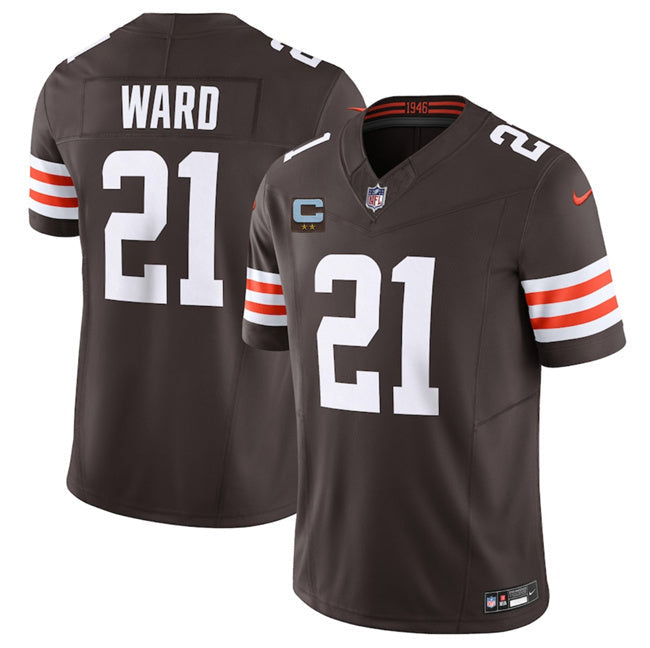 Cleveland Browns #21 Denzel Ward Brown 2025 F.U.S.E. With 2-Star C Patch Football Jersey football jersey product view 1