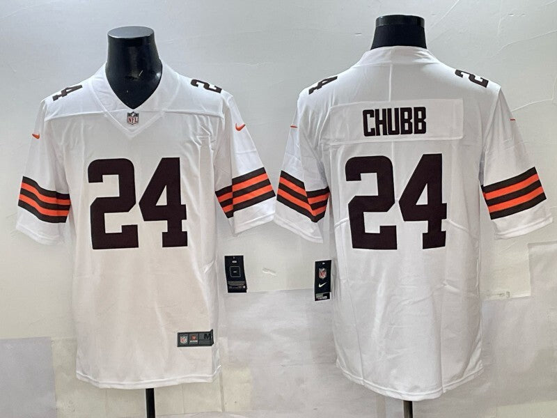 Cleveland Browns #24 Nick Chubb Retro Adult Style 1 Football Jersey football jersey product view 1