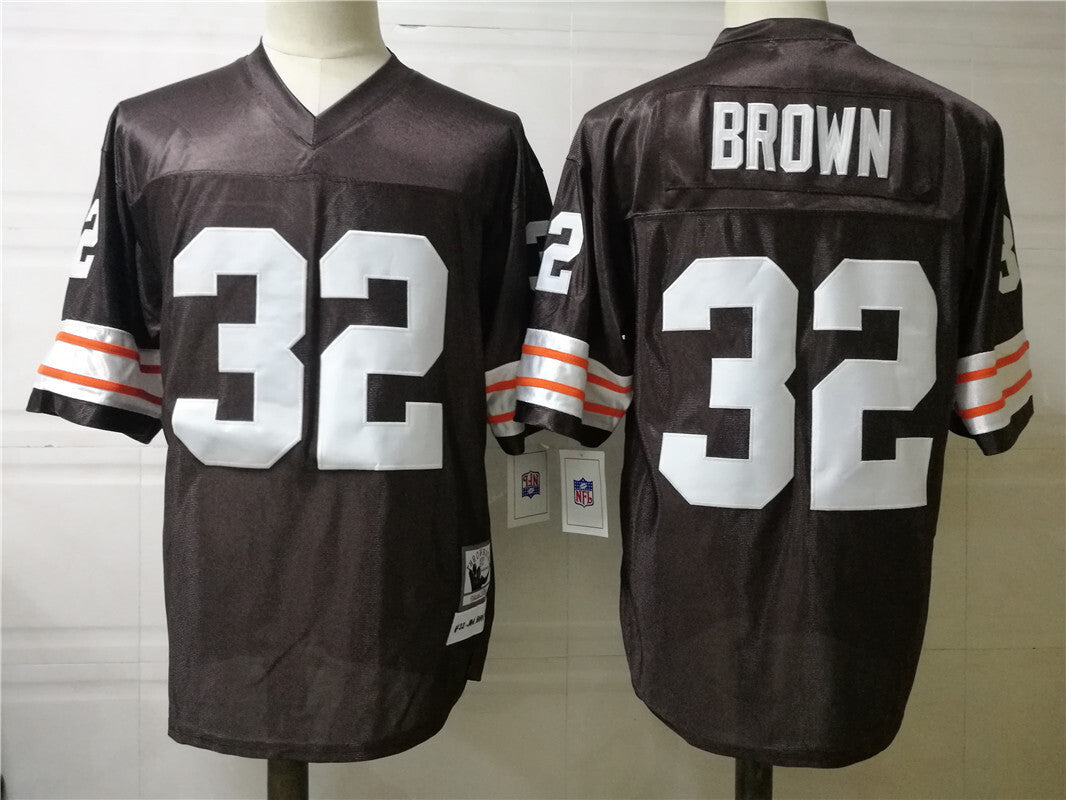 Cleveland Browns #32 Jim Brown Football Jersey football jersey product view 1