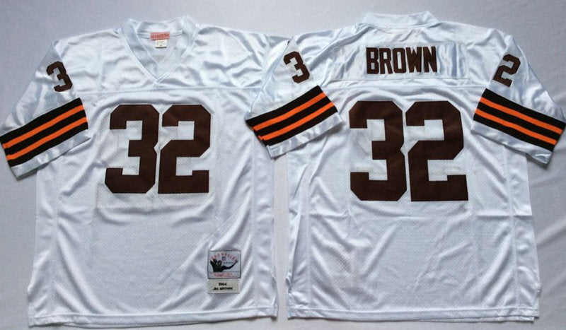 Cleveland Browns #32 Jim Brown 1964 Authentic Throwback Style 2 Football Jersey football jersey product view 1