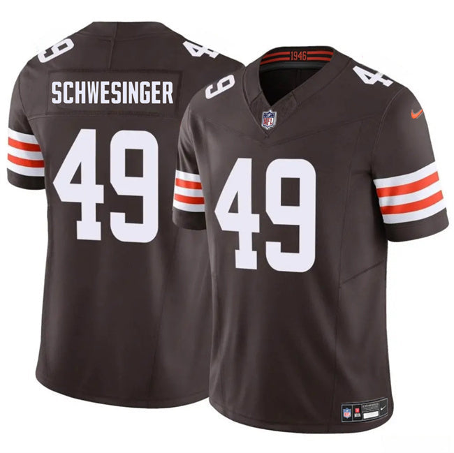 Cleveland Browns #49 Carson Schwesinger Brown 2025 Draft F.U.S.E. Vapor Limited Football Jersey football jersey product view 1