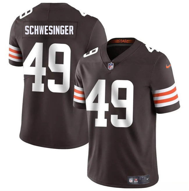 Cleveland Browns #49 Carson Schwesinger Brown 2025 Draft Vapor Untouchable Limited Football Jersey football jersey product view 1