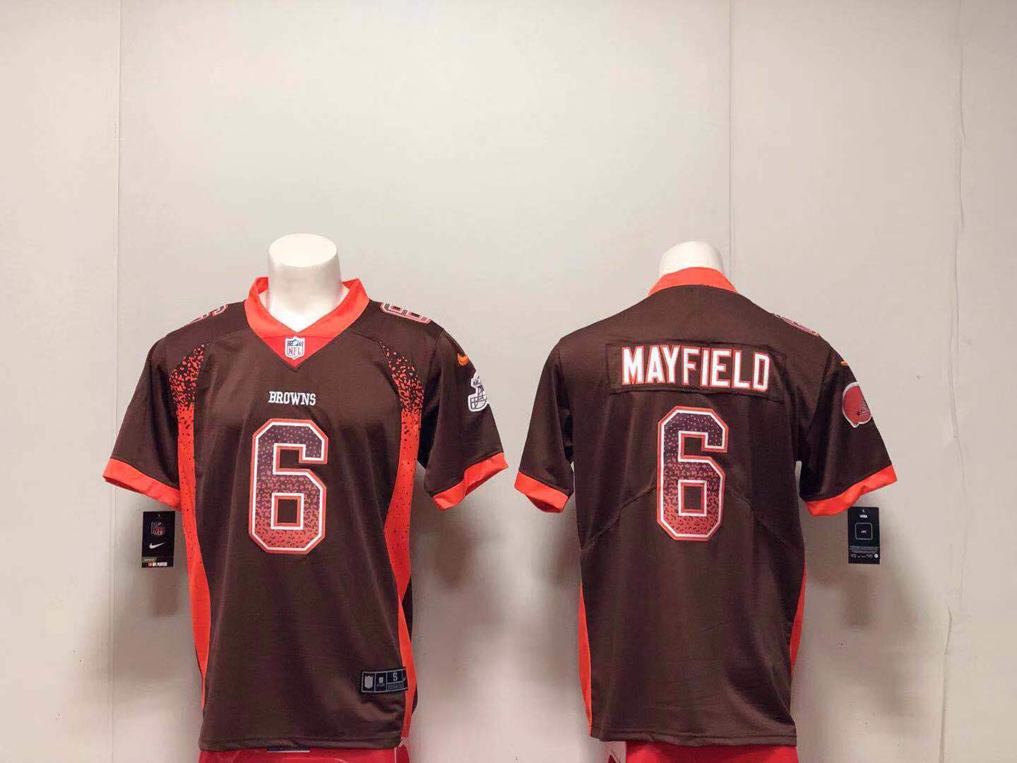 Cleveland Browns #6 Baker Mayfield Edition Football Jersey football jersey product view 1