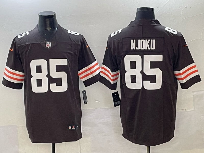 Cleveland Browns #85 David Njoku Retro Adult Football Jersey football jersey product view 1