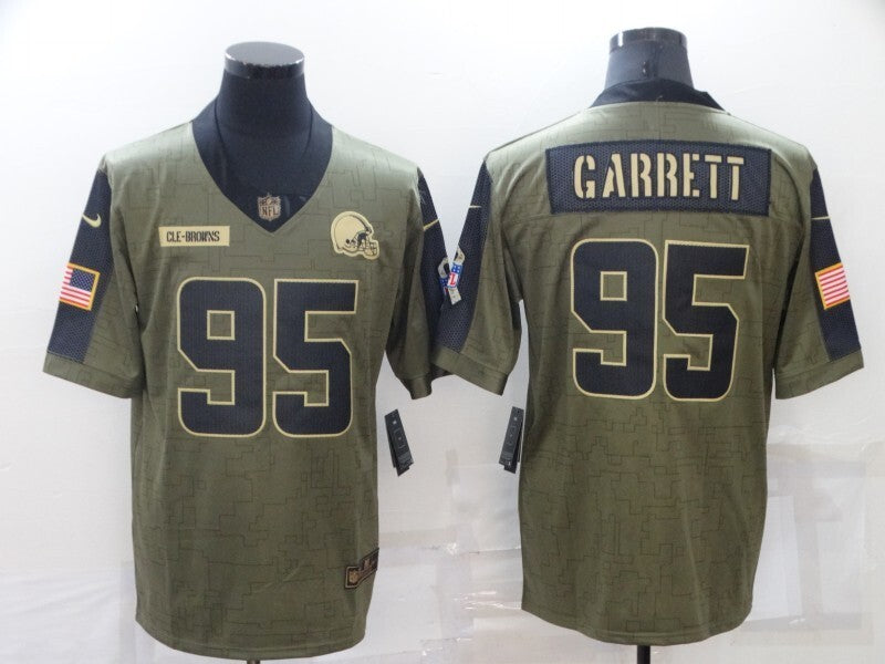 Cleveland Browns #95 Myles Garrett 21 Salute 5924 Football Jersey football jersey product view 1