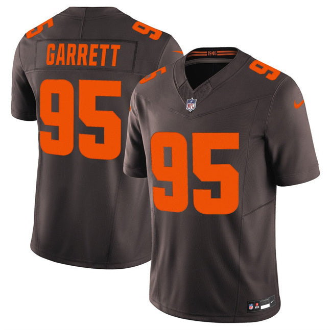 Cleveland Browns #95 Myles Garrett Brown 2025 F.U.S.E. Alpha Dawg Limited Football Jersey football jersey product view 1