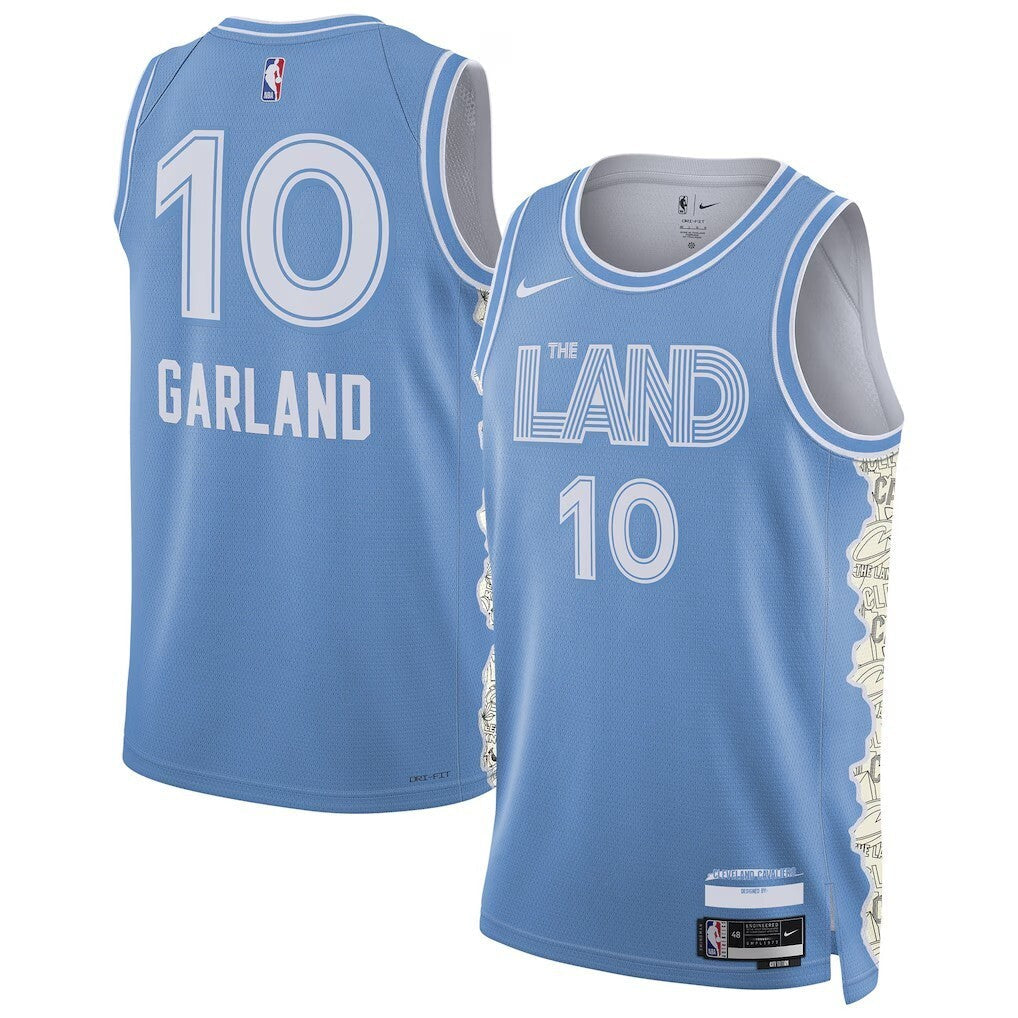 Cleveland Cavaliers #10 Darius Garland Unisex 202425 Swingman Player Jersey - City Edition - Light Blue basketball jersey product view 1