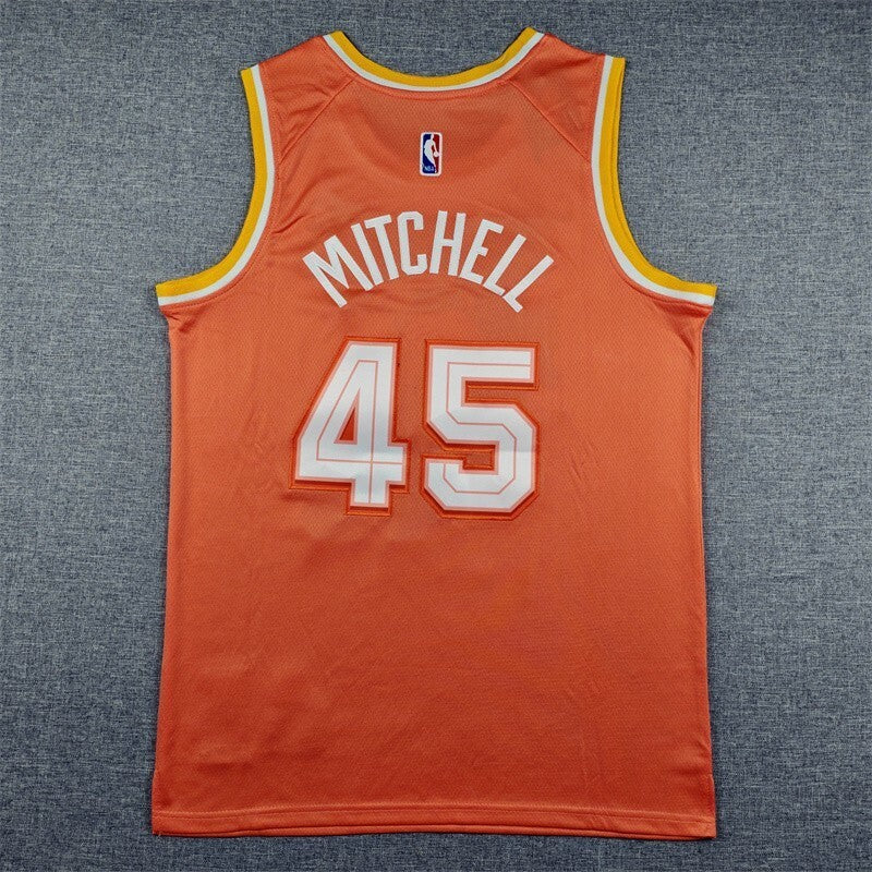 Cleveland Cavaliers #45 Donovan Mitchell 26 Cavaliers 45 Orange City Edition Style 1 Basketball Jersey basketball jersey product view 1