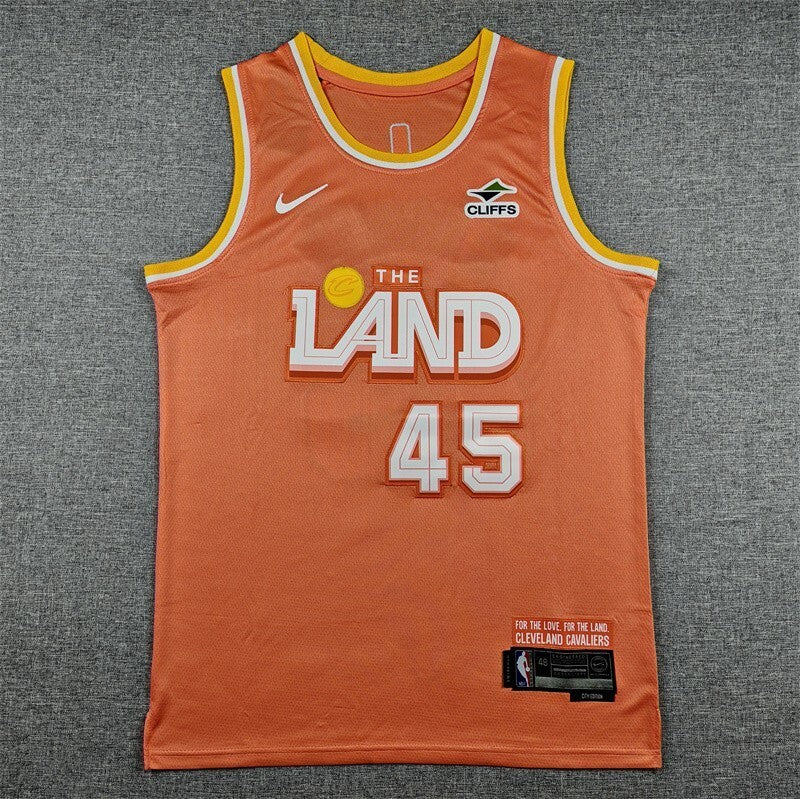 Cleveland Cavaliers #45 Donovan Mitchell 26 Cavaliers 45 Orange City Edition Style 4 Basketball Jersey basketball jersey product view 1
