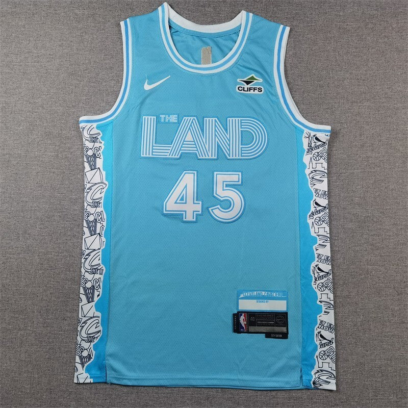 Cleveland Cavaliers #45 Donovan Mitchell Cavaliers 45 Blue City Edition s-xxl Style 2 Basketball Jersey basketball jersey product view 1