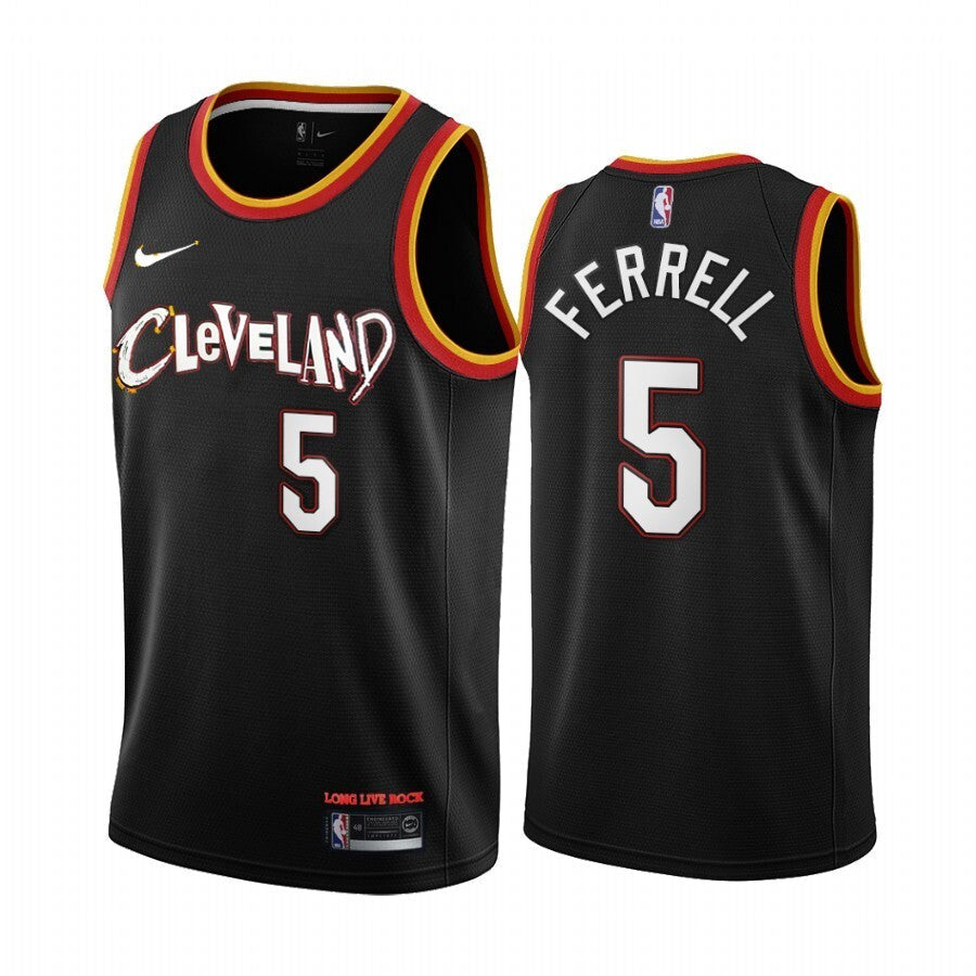 Cleveland Cavaliers #5 Ferrell 21 City Black Basketball Jersey basketball jersey product view 1