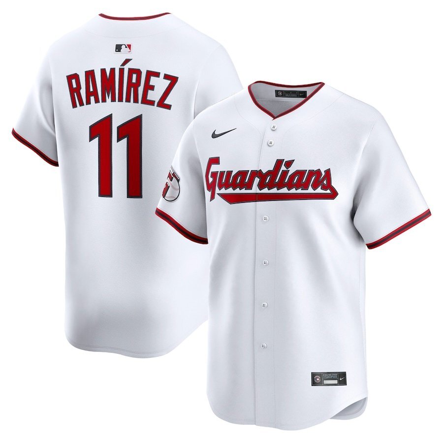 Cleveland Guardians #11 Jose Ramirez Home Limited Jersey - White Baseball Jersey baseball jersey product view 1