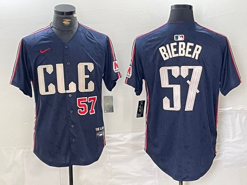 Cleveland Guardians #57 Shane Bieber Indians City Style 2 Baseball Jersey baseball jersey product view 1