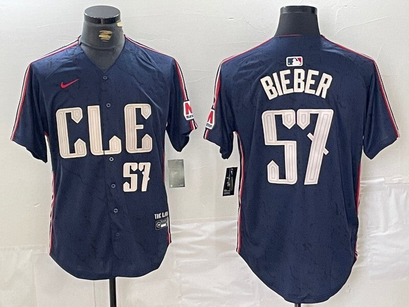 Cleveland Guardians #57 Shane Bieber Indians City Style 4 Baseball Jersey baseball jersey product view 1