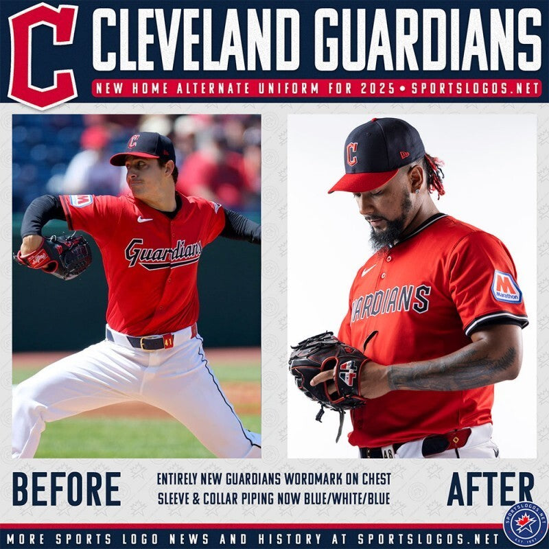 Cleveland Guardians new-red-alt-uniform Baseball Jersey baseball jersey product view 1