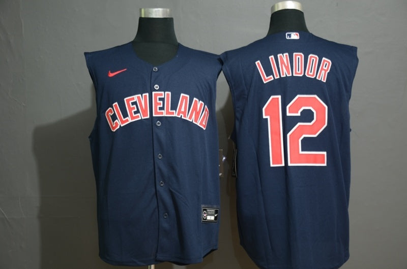Cleveland Indians #12 Francisco Lindor Style 1 Baseball Jersey baseball jersey product view 1