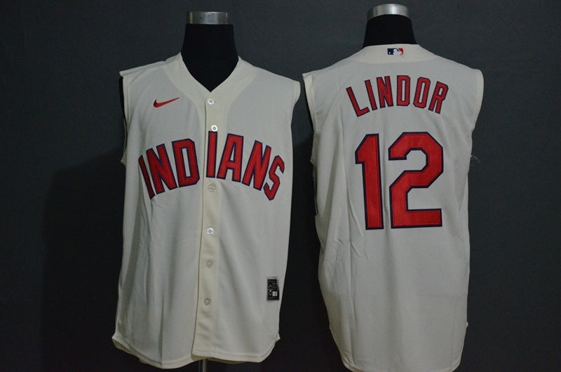 Cleveland Indians #12 Francisco Lindor Style 2 Baseball Jersey baseball jersey product view 1