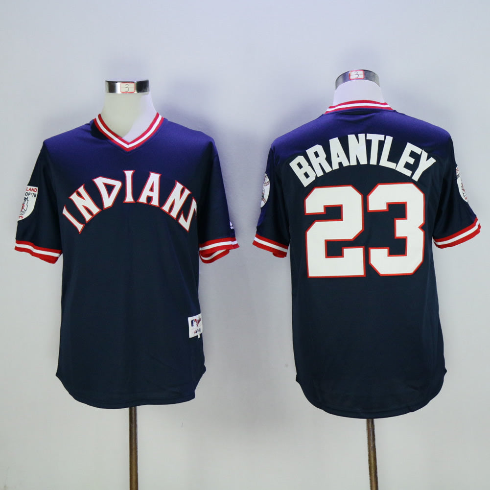 Cleveland Indians #23 Indians 23 Blue Pullover 1976 Retro Baseball Jersey baseball jersey product view 1