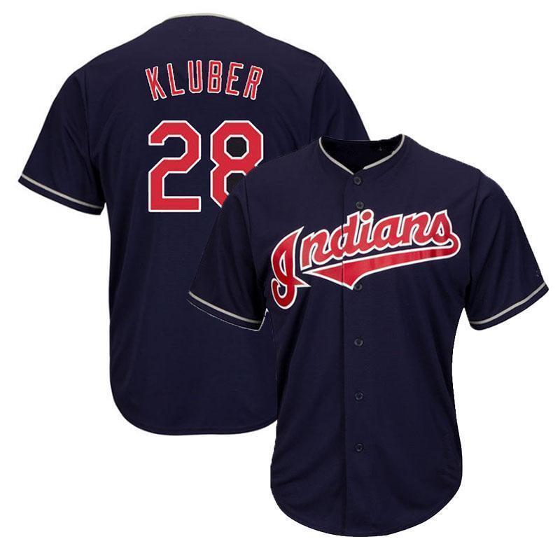 Cleveland Indians #28 Corey Kluber Style 1 Baseball Jersey baseball jersey product view 1