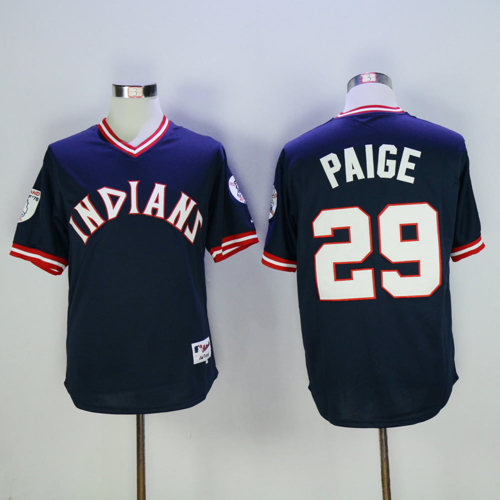 Cleveland Indians #29 Indians 29 Blue Pullover 1976 Retro Baseball Jersey baseball jersey product view 1
