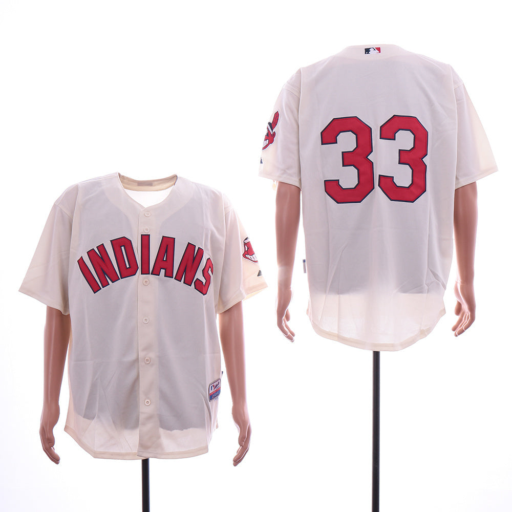 Cleveland Indians #33 Baseball Jersey baseball jersey product view 1